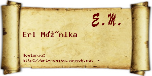 Erl Mónika névjegykártya